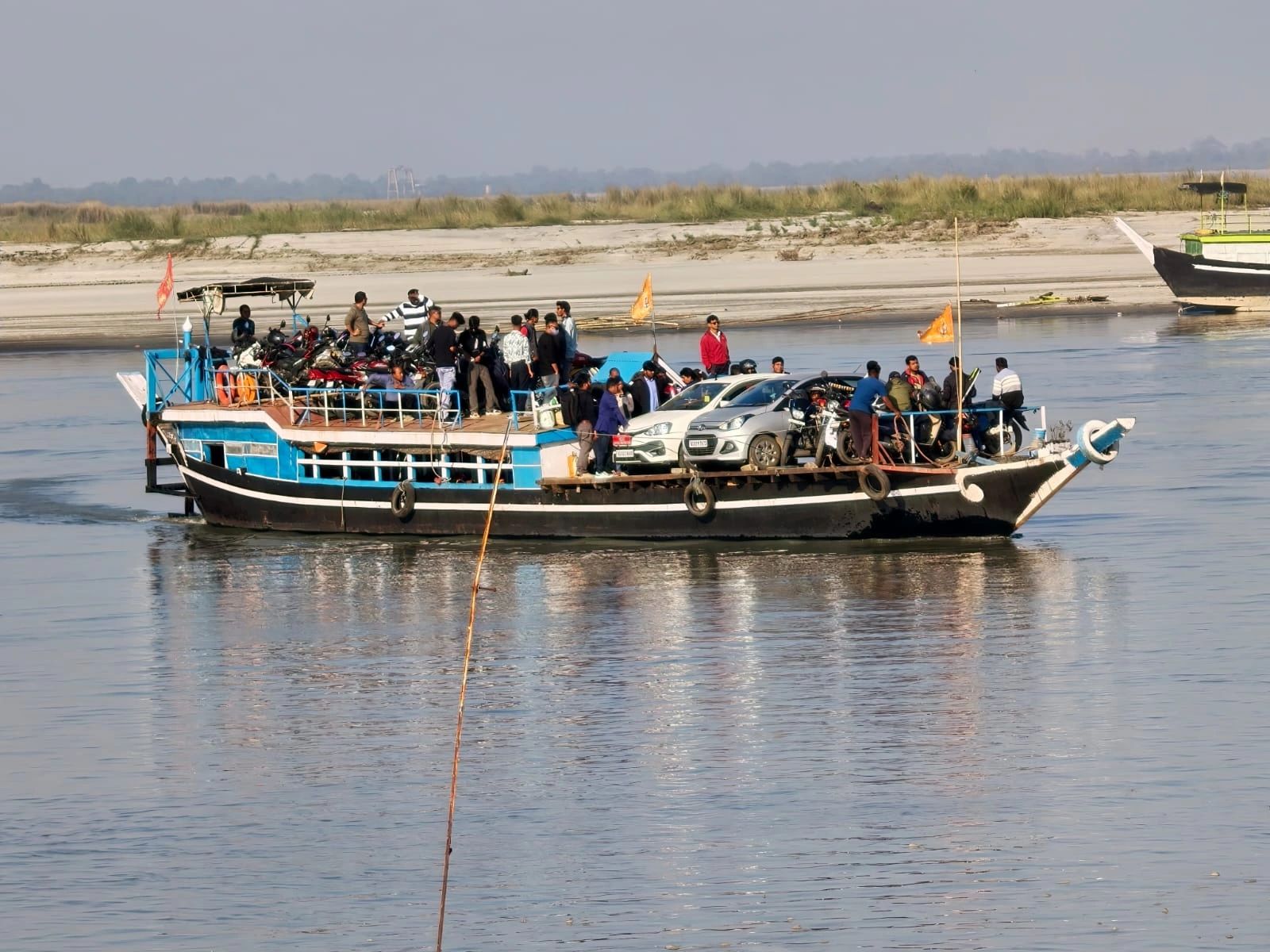 Ferry crossing the Brahmaputra to Majuli island